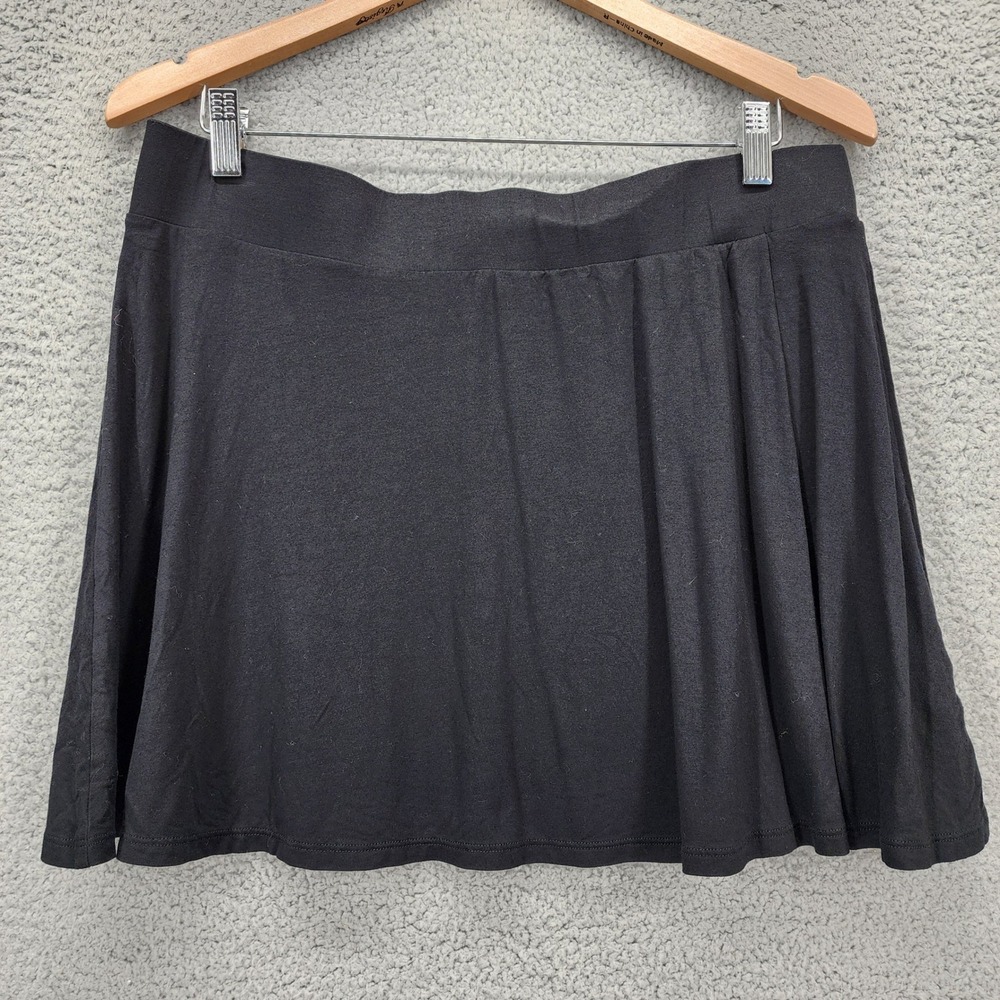 Boden Black Jersey Skater Mini Skirt Womens US 12P‎ Petite EcoVero Viscose